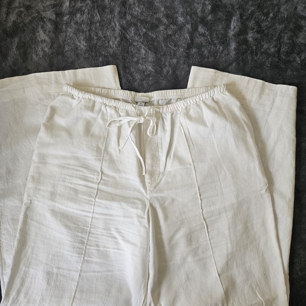 a new day Women's White Linen Pants